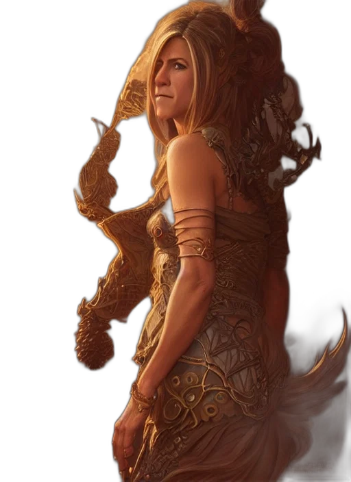 dragon, dress, creature, staff transparent PNG cut-out
