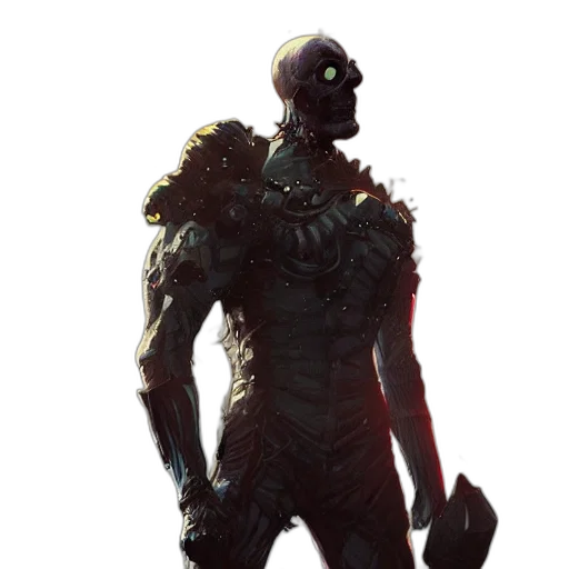 creature, robot, mask, staff transparent PNG cut-out