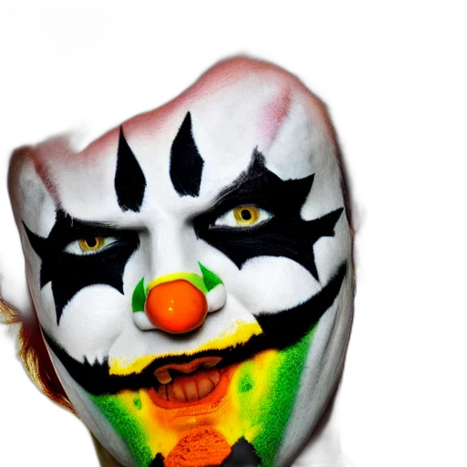 mask, face, photorealistic, 3d render, insane, rockstar, clown, crazy transparent PNG cut-out