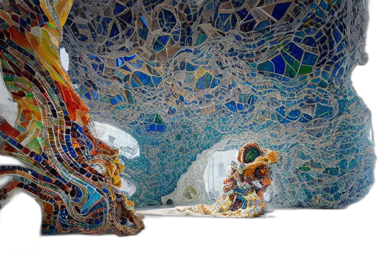 jewelry, crown, mask, dragon, 3d render, photorealistic, outer space, underwater transparent PNG cut-out