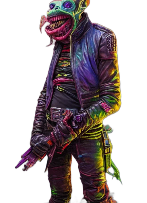 jacket, weapon, staff, mask transparent PNG cut-out
