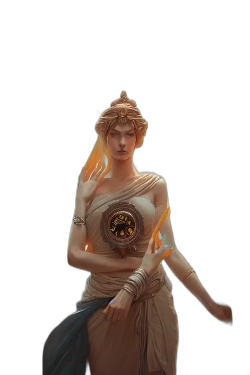 staff, dress, crown, weapon, concept art, fantasy art, 3d render, photorealistic transparent PNG cut-out