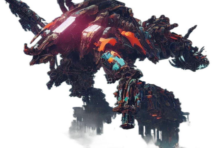 robot, dragon, weapon, creature, concept art, cyberpunk, 3d render, ravager transparent PNG cut-out