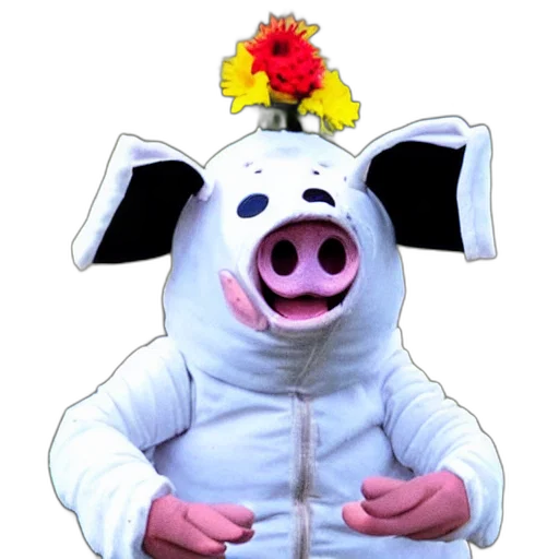 animal, flower, mask, 3d render transparent PNG cut-out
