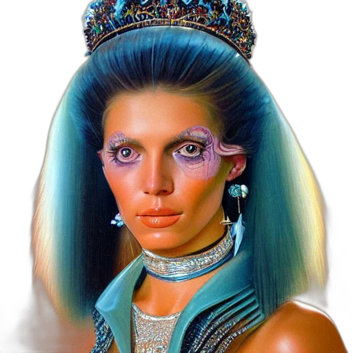crown, jewelry, face, hair, fantasy art, photorealistic, concept art, vaporwave transparent PNG cut-out