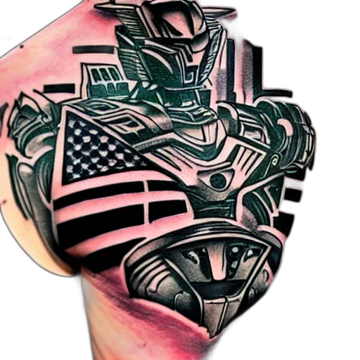 robot, cyberpunk, concept art, comic book art, decepticon, transformers, tattoo, intricate transparent PNG cut-out