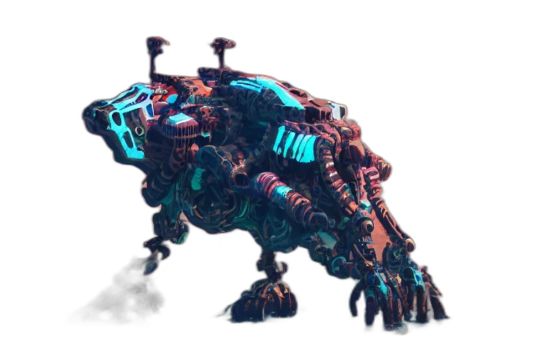 robot, creature, dragon, animal, concept art, 3d render, pixel art, fantasy art transparent PNG cut-out