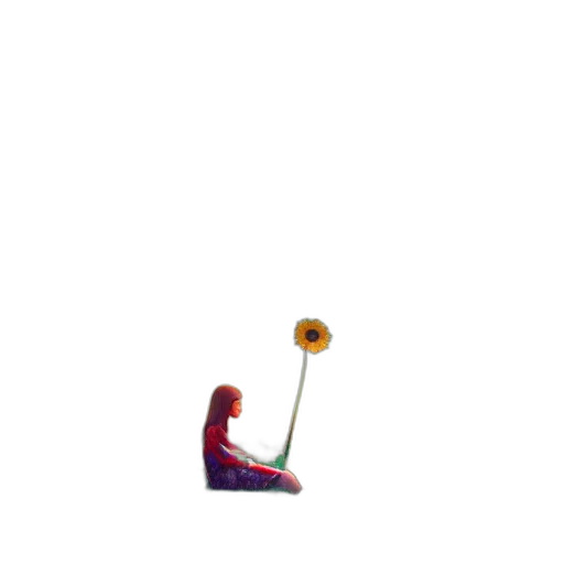 flower, umbrella, staff, weapon, pixel art, concept art, 3d render, watercolor transparent PNG cut-out