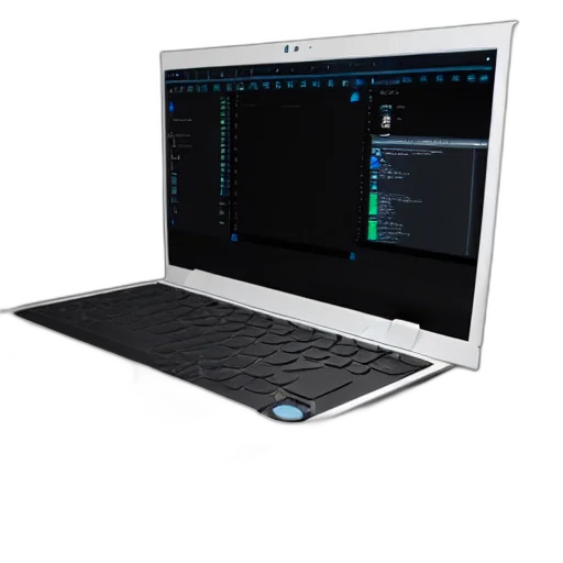 3d render, laptop, human, legs transparent PNG cut-out