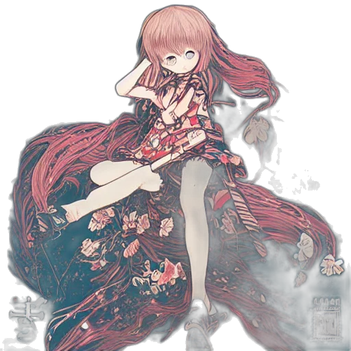 dress, staff, flower, weapon transparent PNG cut-out