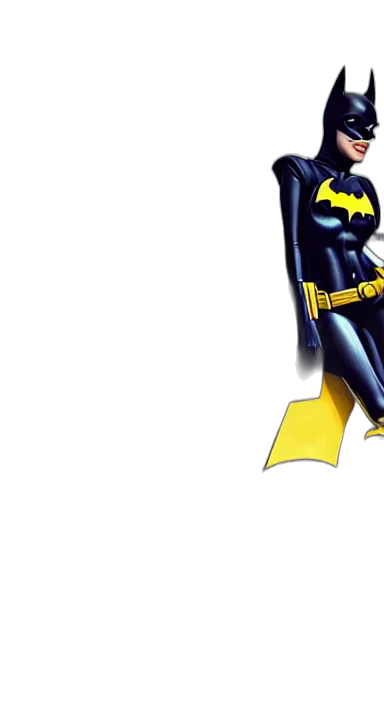 comic book art, concept art, pixel art, batgirl transparent PNG cut-out