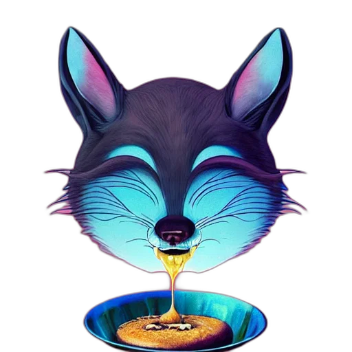 food, animal, staff, concept art, fantasy art, pixel art, vaporwave, blue transparent PNG cut-out