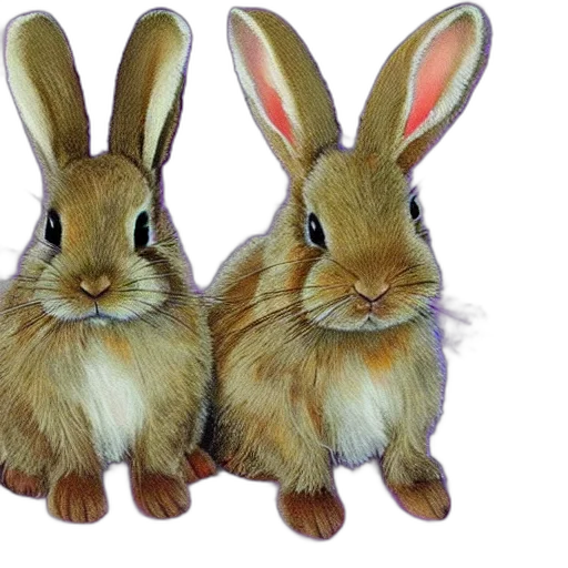 animal, photorealistic, watercolor, cute, baby, bunnies, noel, coypel transparent PNG cut-out