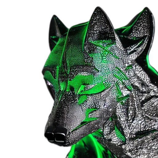 mask, dragon, cyberpunk, 3d render, vaporwave, green, transparent, dark transparent PNG cut-out