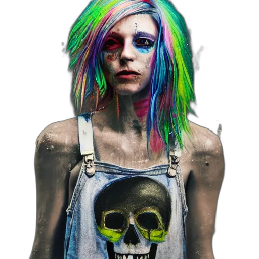 dress, face, mask, jacket, cyberpunk, concept art, photorealistic, fantasy art transparent PNG cut-out