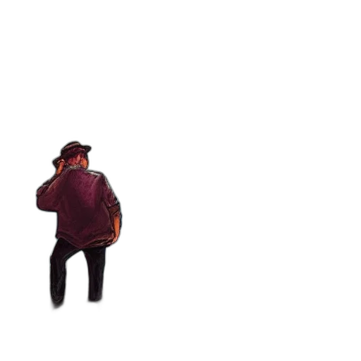 jacket, hat, staff, creature, pixel art, 3d render, concept art, anime transparent PNG cut-out