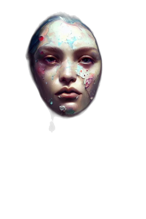 face, mask, jewelry, creature, fantasy art, photorealistic, concept art, oil painting transparent PNG cut-out