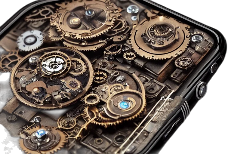 jewelry, photorealistic, 3d render, steampunk transparent PNG cut-out