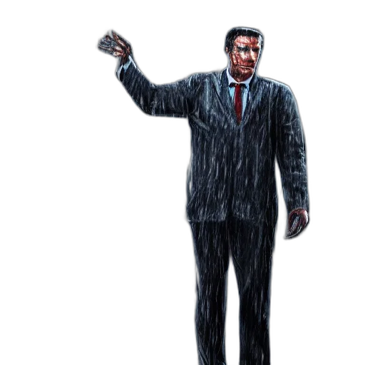 jacket, staff, umbrella, face, concept art, pixel art, 3d render, photorealistic transparent PNG cut-out