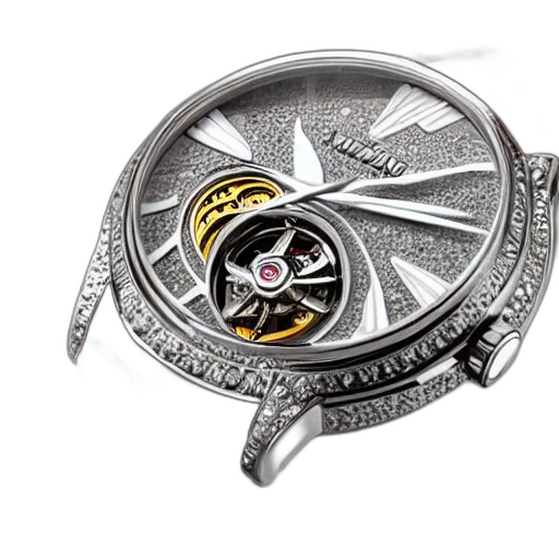 jewelry, retro, futuristic, tourbillon, watch, extremely, detailed, highly transparent PNG cut-out