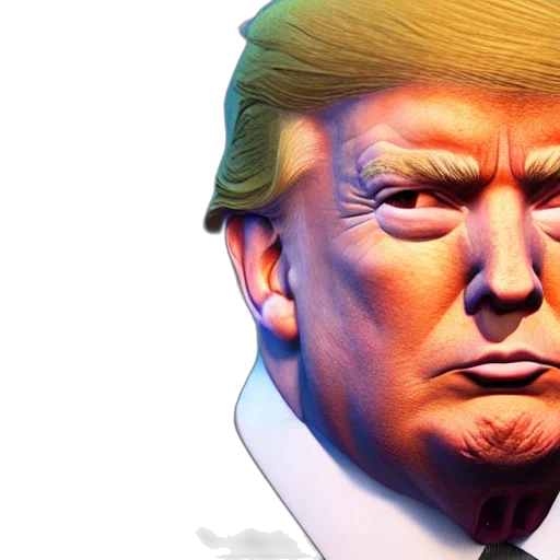 mask, face, photorealistic, 3d render, concept art, comic book art, portrait, trump transparent PNG cut-out