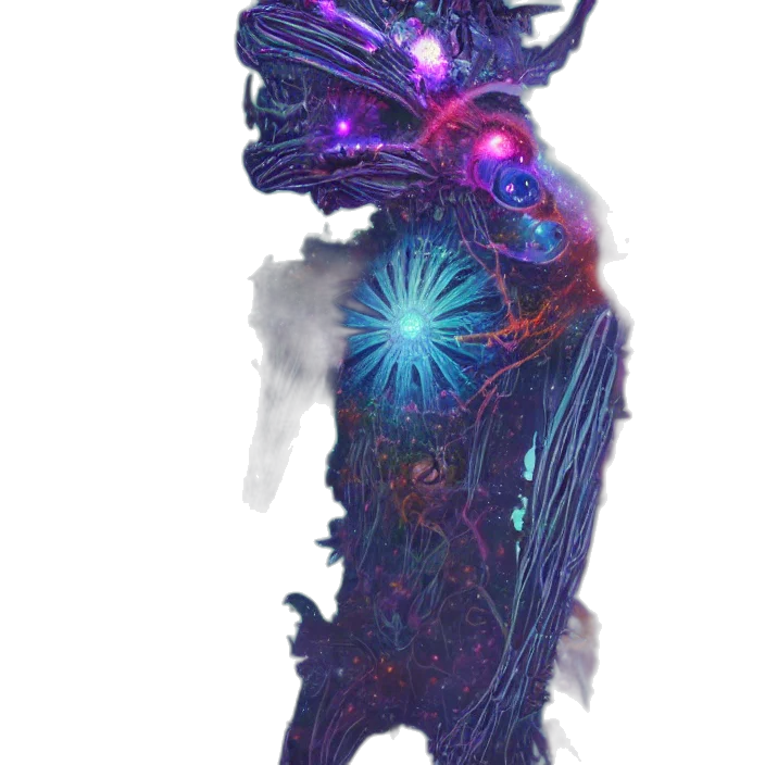 robot, creature, staff, dragon transparent PNG cut-out