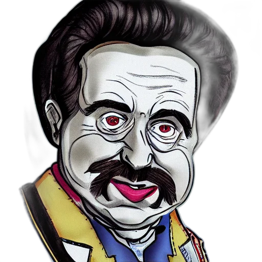 face, mask, staff, cartoon, comic book art, concept art, photorealistic, portrait transparent PNG cut-out