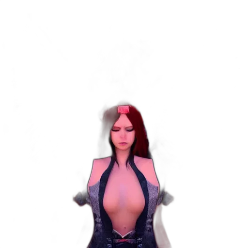 dress, staff, jacket, jewelry, 3d render, fantasy art, concept art, cyberpunk transparent PNG cut-out
