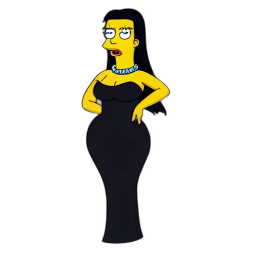 dress, cartoon, concept art, kim, kardashian, simpsons, super, high transparent PNG cut-out