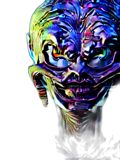 mask, face, robot, creature, cyberpunk, concept art, comic book art, vaporwave transparent PNG cut-out