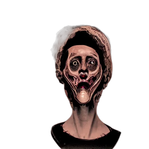 face, mask, creature, robot, concept art, 3d render, photorealistic, pixel art transparent PNG cut-out