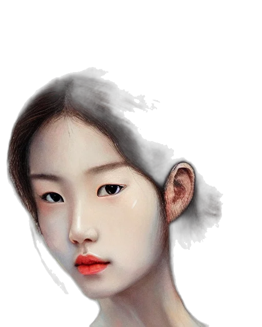 face, mask, creature, hair, photorealistic, oil painting, watercolor, fantasy art transparent PNG cut-out