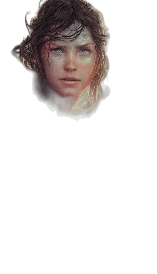 face, hair, mask, creature transparent PNG cut-out