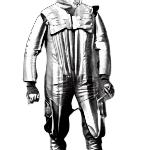 jacket, robot, staff, mask, concept art, 3d render, comic book art, photorealistic transparent PNG cut-out