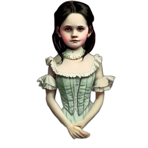 dress, face, photorealistic, 3d render, concept art, pixel art, cute, victorian transparent PNG cut-out