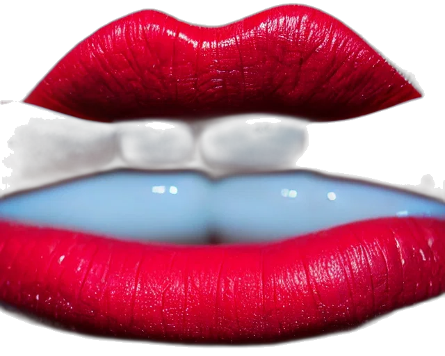 photorealistic, 3d render, red, big, plump, lips, lipgloss, reflecting transparent PNG cut-out