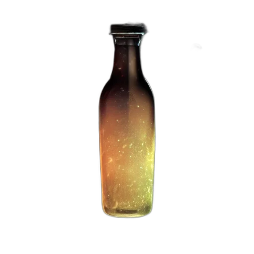 bottle, dress, 3d render, concept art, photorealistic, watercolor, outer space, golden transparent PNG cut-out