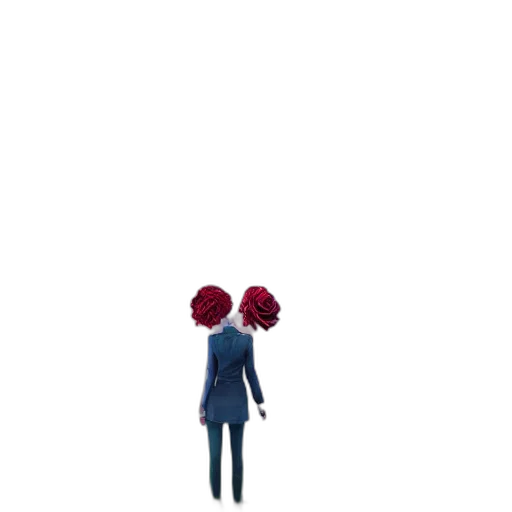 staff, robot, hair, jacket, 3d render, concept art, pixel art, cartoon transparent PNG cut-out