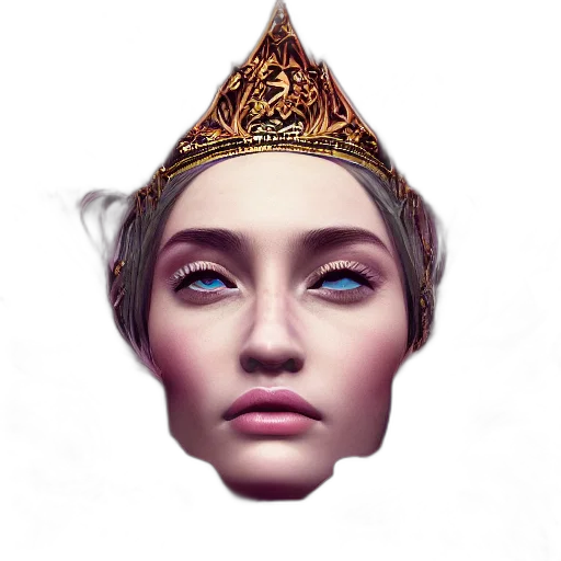 crown, face, mask, jewelry, 3d render, photorealistic, concept art, fantasy art transparent PNG cut-out