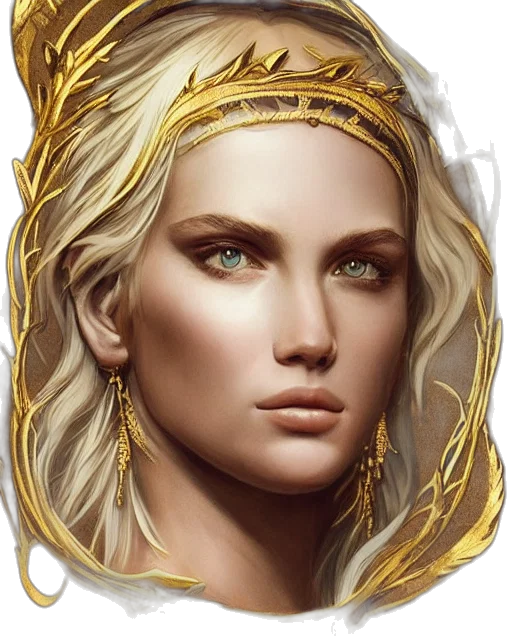 crown, jewelry, face, fantasy art, photorealistic, concept art, comic book art, golden transparent PNG cut-out