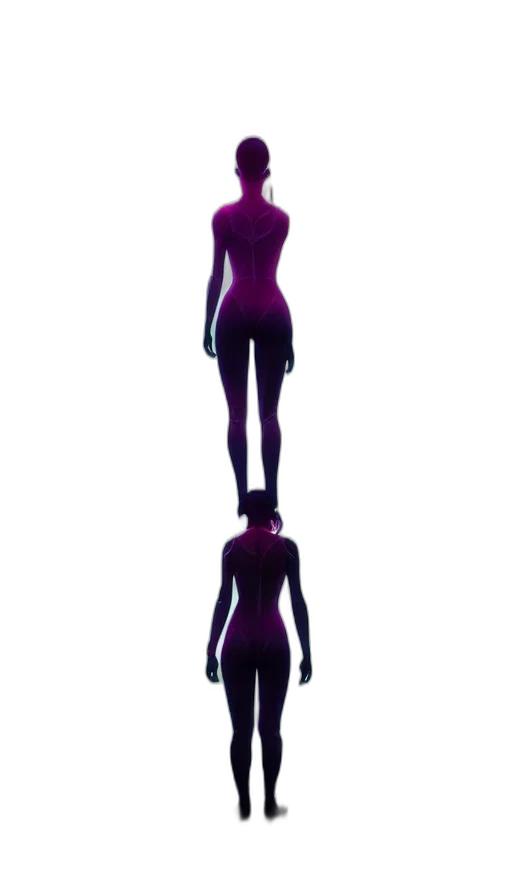 dress, robot, creature, staff transparent PNG cut-out
