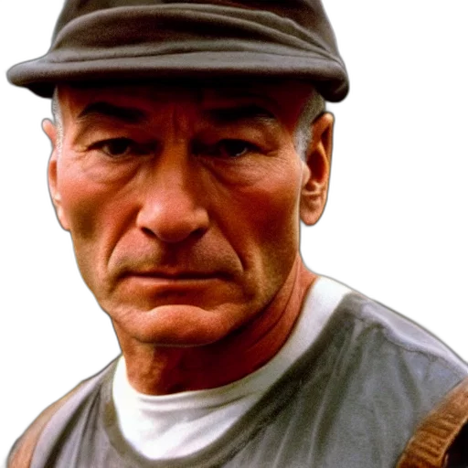 face, hat, staff, photorealistic transparent PNG cut-out