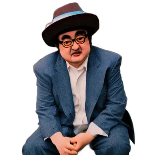 hat, staff, jacket, animal, cartoon, concept art, photorealistic, photoshoot transparent PNG cut-out