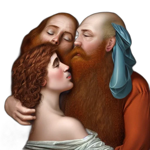 hair, face, photorealistic, oil painting transparent PNG cut-out