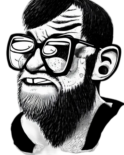 face, cartoon, comic book art, concept art transparent PNG cut-out