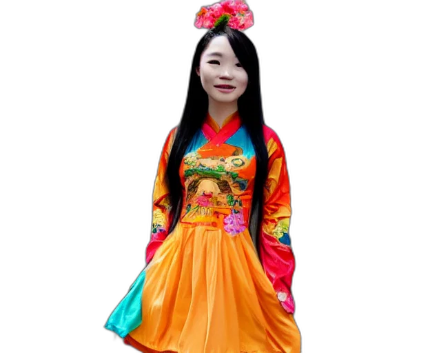 dress, staff, face, flower transparent PNG cut-out