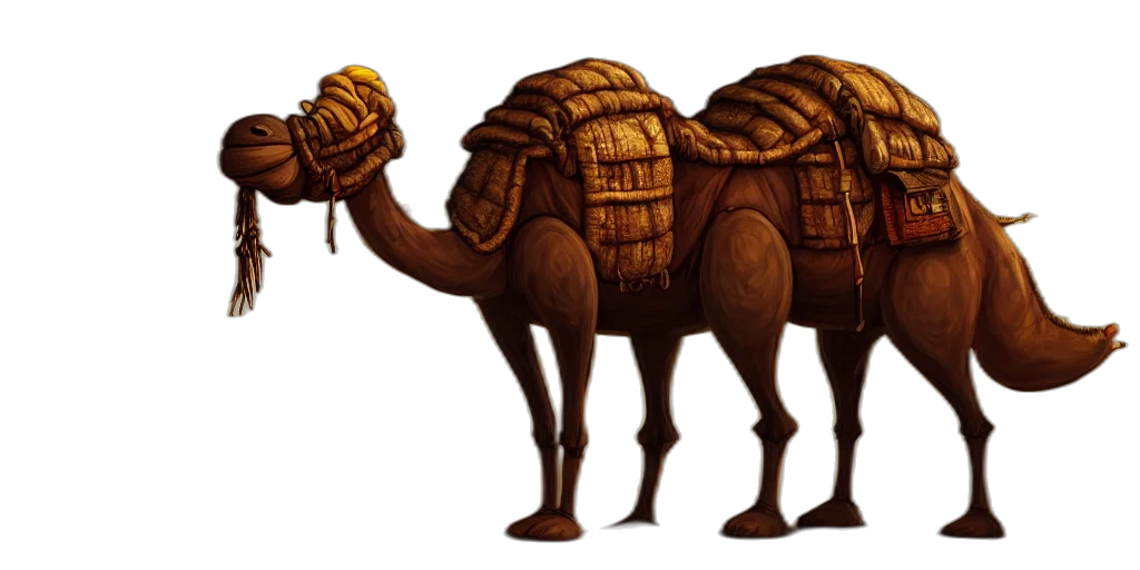 animal, concept art, fantasy art, pixel art, 3d render, earth tones, anthropomorphic, camel transparent PNG cut-out