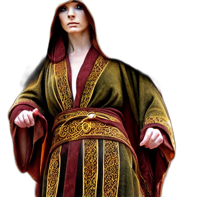 dress, staff, concept art, 3d render, fantasy art, photorealistic, beautiful, druid transparent PNG cut-out