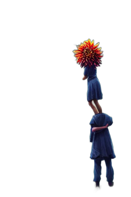 crown, staff, flower, hat, 3d render, concept art, photorealistic, fire transparent PNG cut-out