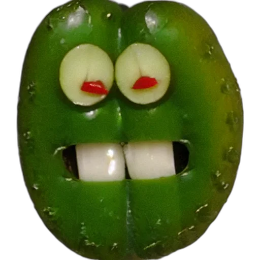 face, food, mask, jewelry, 3d render, photorealistic, concept art, pickle transparent PNG cut-out